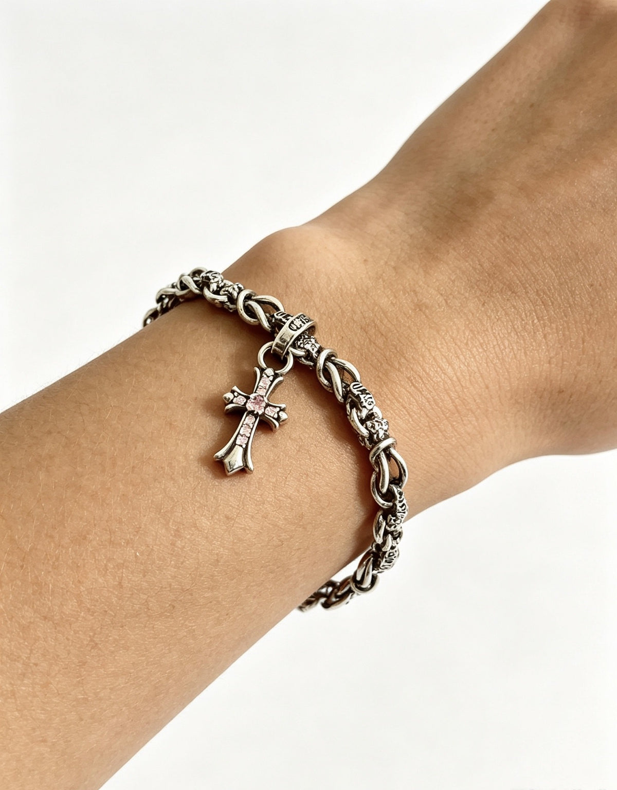 Chrome Hearts Sterling Silver Cross Bracelet