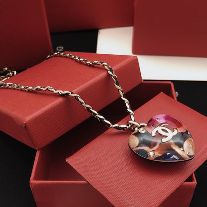Chanel Leather Heart Necklace