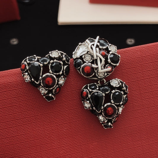 Saint Laurent Brass Heart Earrings