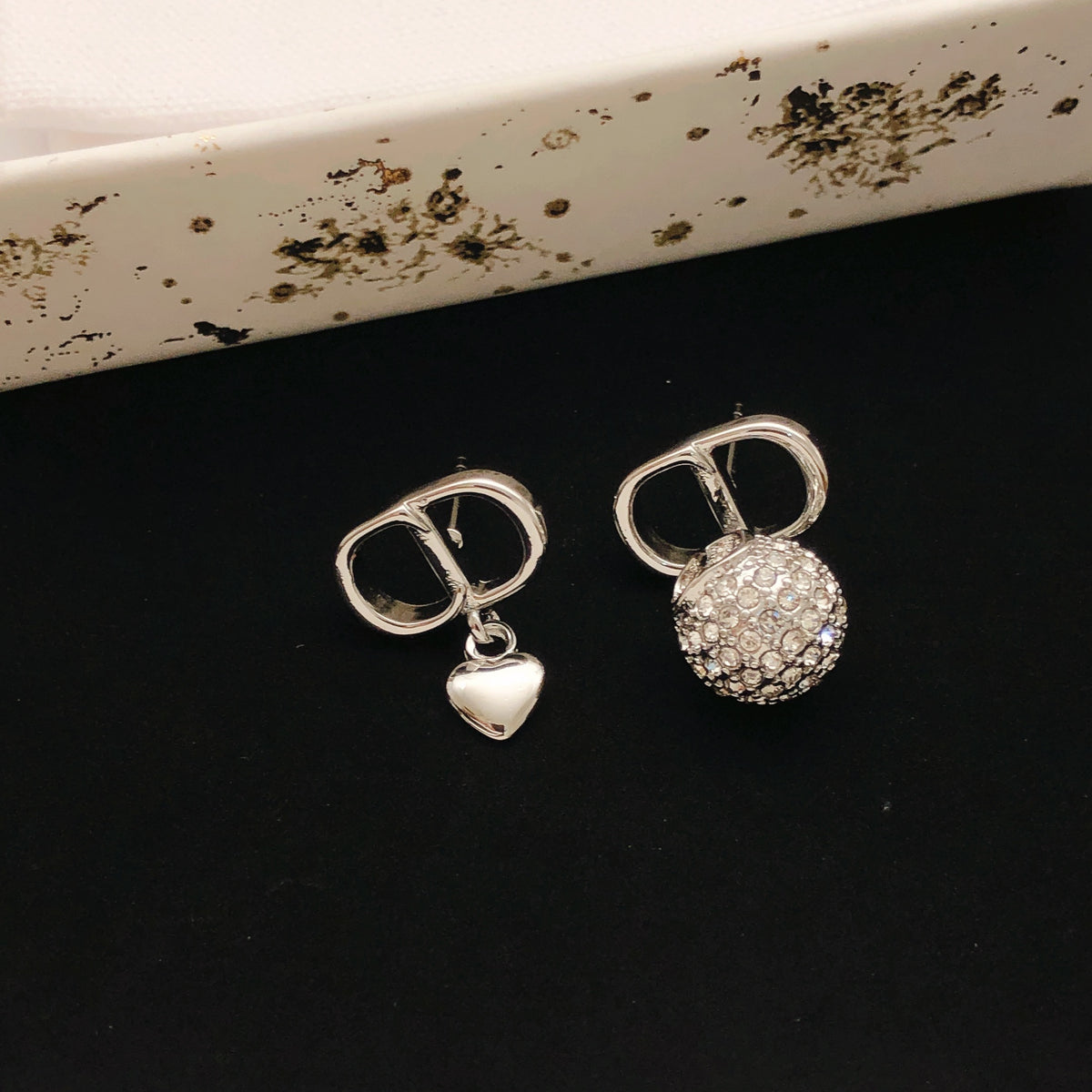 Dior Brass Heart Earrings