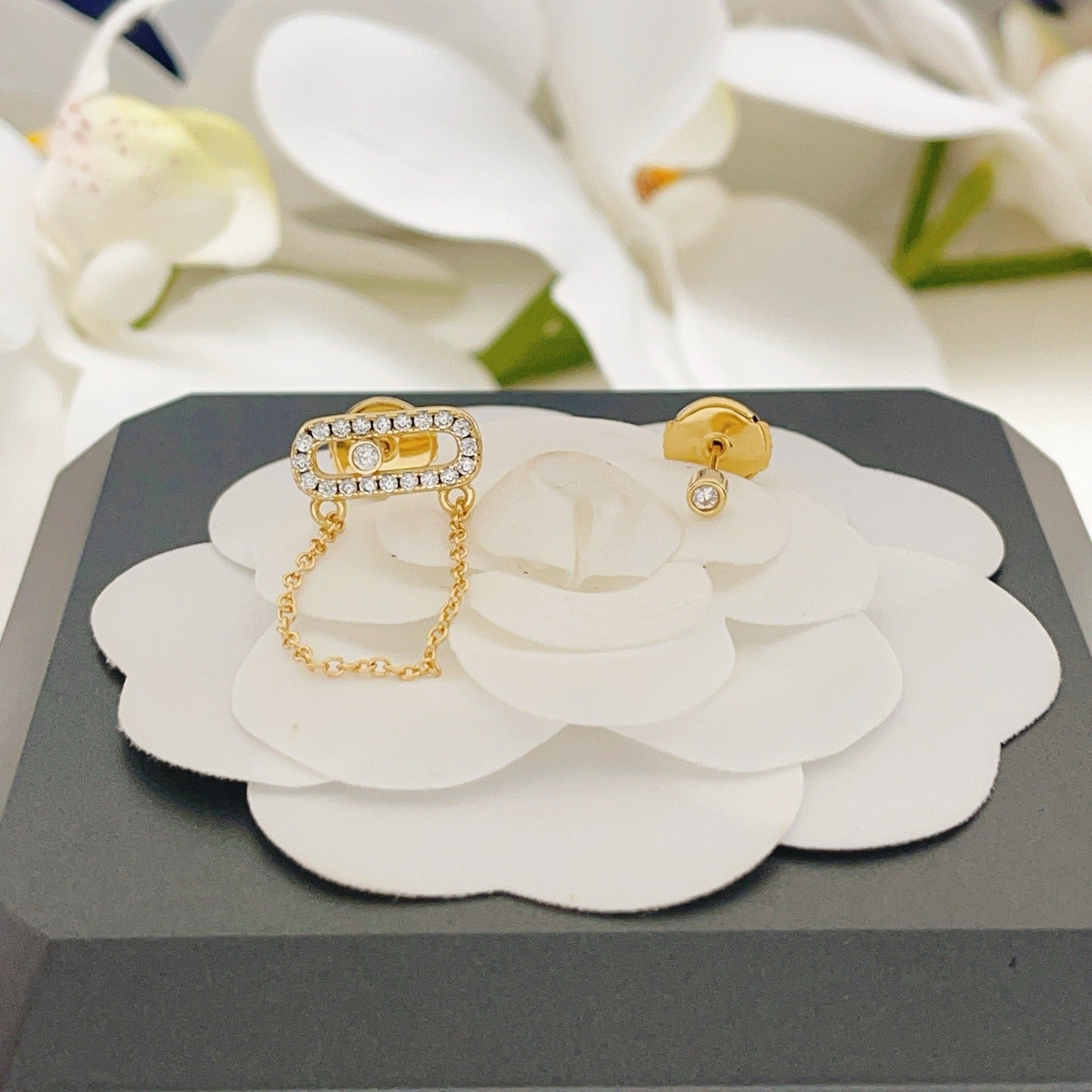Messika Gold Brass Tassel Earrings