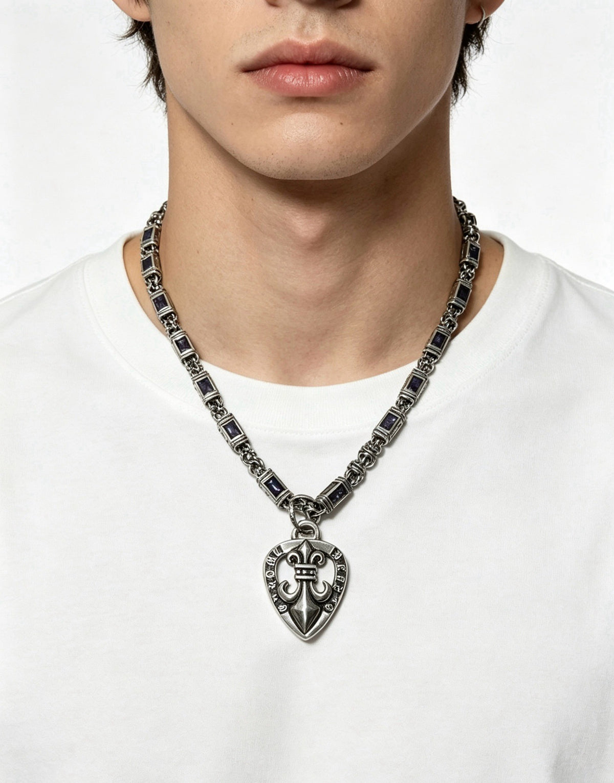 Chrome Hearts Sterling Silver Cross Necklace