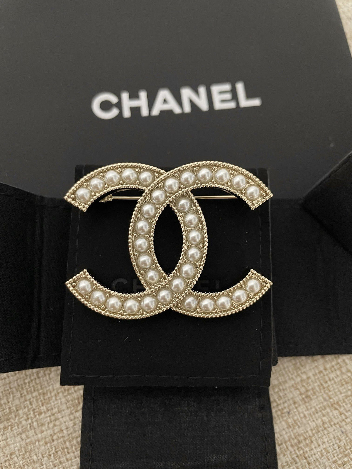 Chanel Brass Pearl Brooch