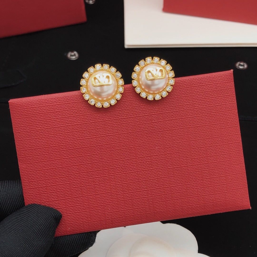 Valentino Brass Sunburst Earrings