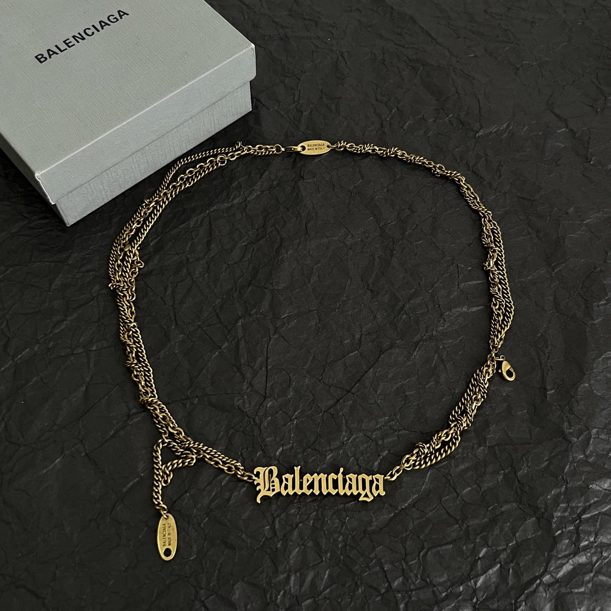 Balenciaga Brass Vintage-Finish Necklace