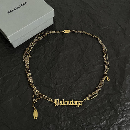 Balenciaga Brass Vintage-Finish Necklace