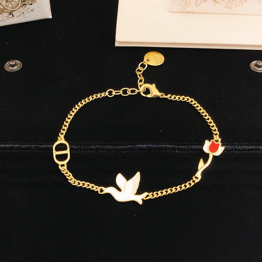 Dior Brass Floral Bracelet