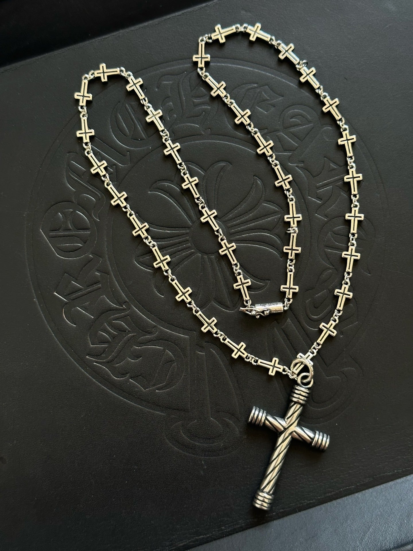 Chrome Hearts Sterling Silver Cross Necklace