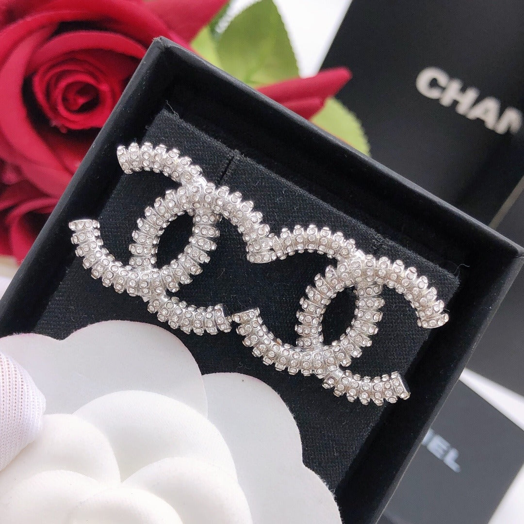 Chanel Silver Brass Earrings