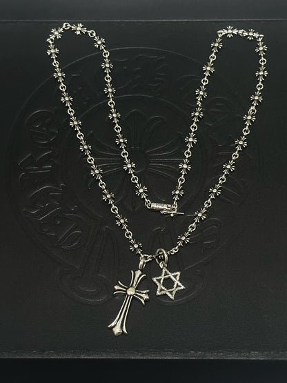 Chrome Hearts Sterling Silver Cross Necklace