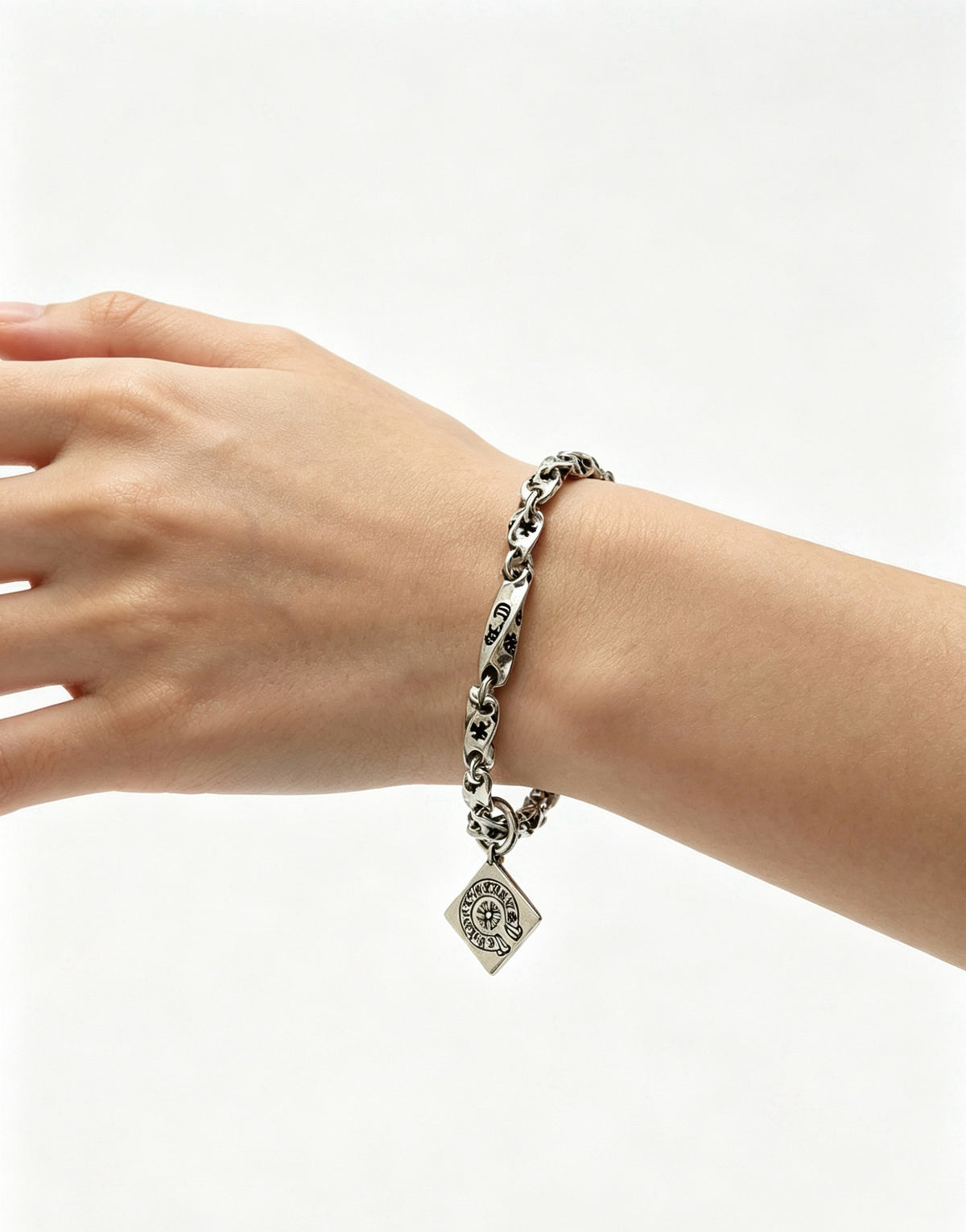 Chrome Hearts Sterling Silver Cross Bracelet