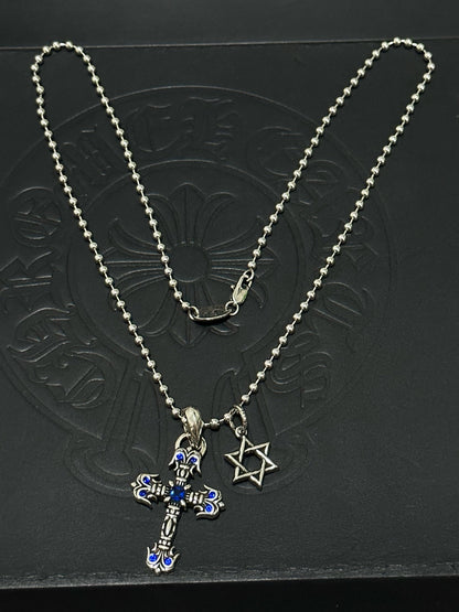 Chrome Hearts Sterling Silver Cross Necklace