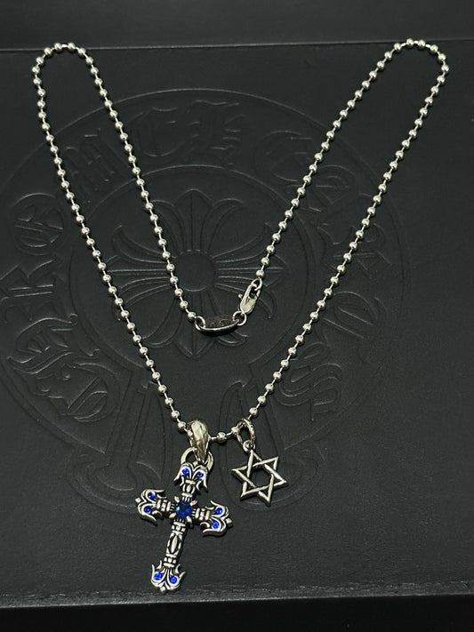 Chrome Hearts Sterling Silver Cross Necklace