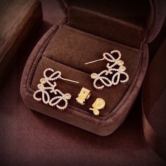 Loewe Brass Logo Earrings
