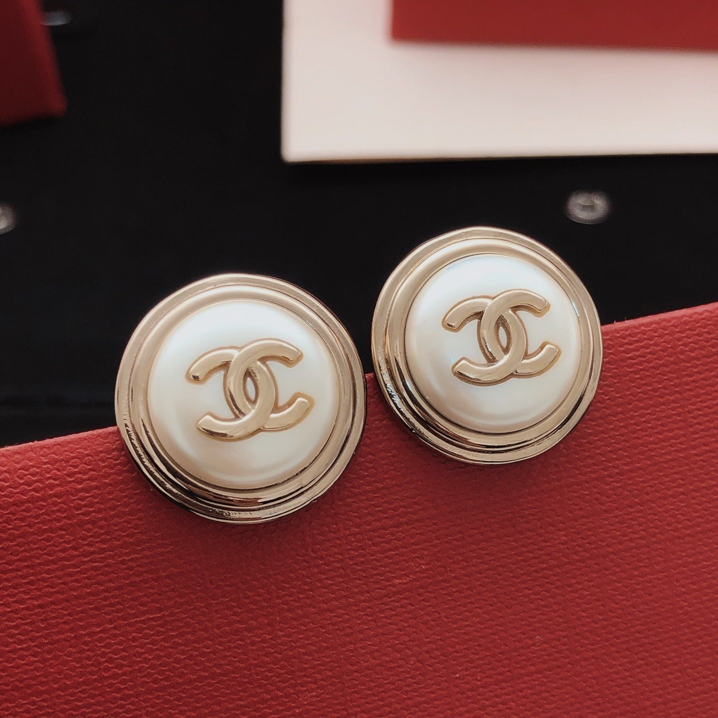 Chanel Brass Round Earrings