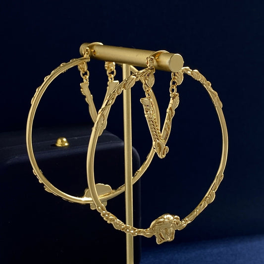 Versace Brass Medusa Earrings