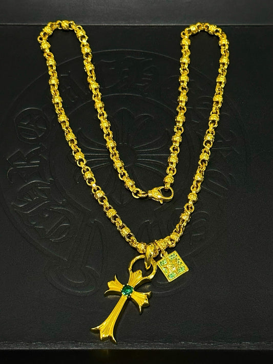 Chrome Hearts Sterling Silver Cross Necklace