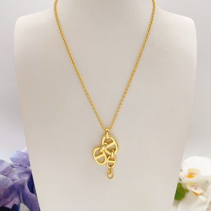 Hermes Gold Brass Tassel Necklace