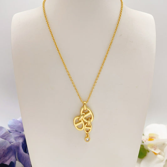 Hermes Gold Brass Tassel Necklace
