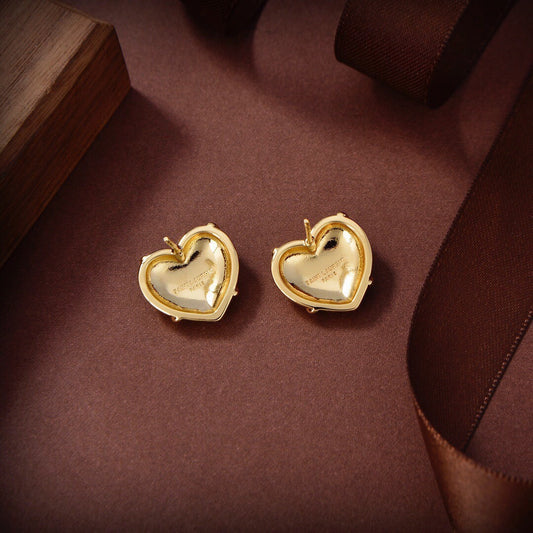 Saint Laurent Brass Heart Earrings