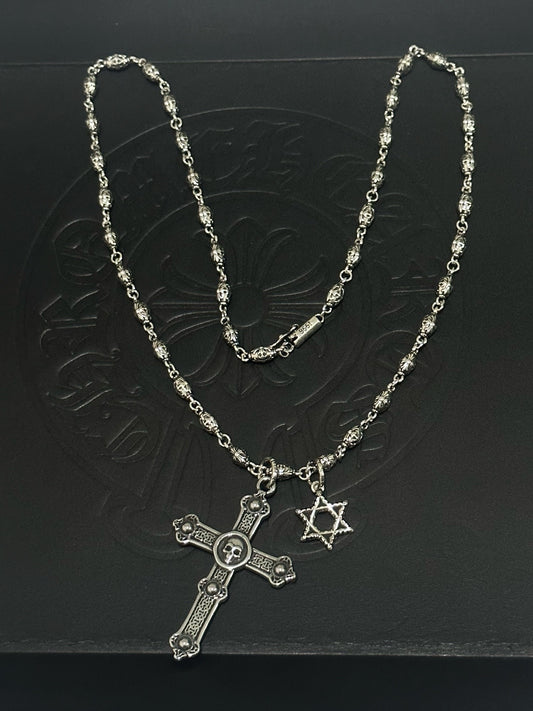 Chrome Hearts Sterling Silver Cross Necklace