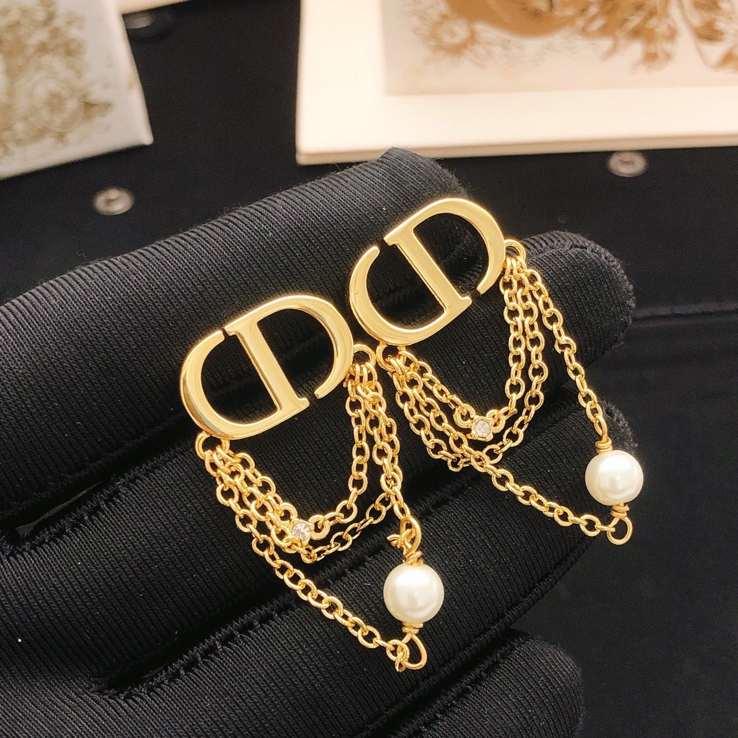 Dior Brass Tassel Earrings