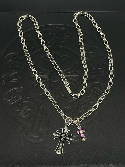 Chrome Hearts Sterling Silver Cross Necklace