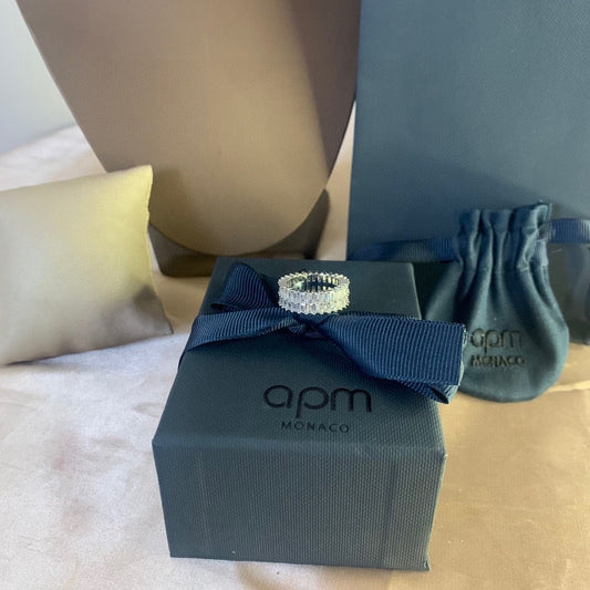 APM Monaco White Crystal Ring