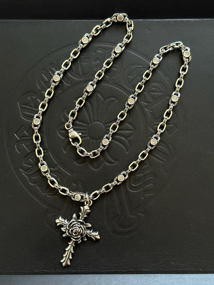 Chrome Hearts Sterling Silver Cross Necklace