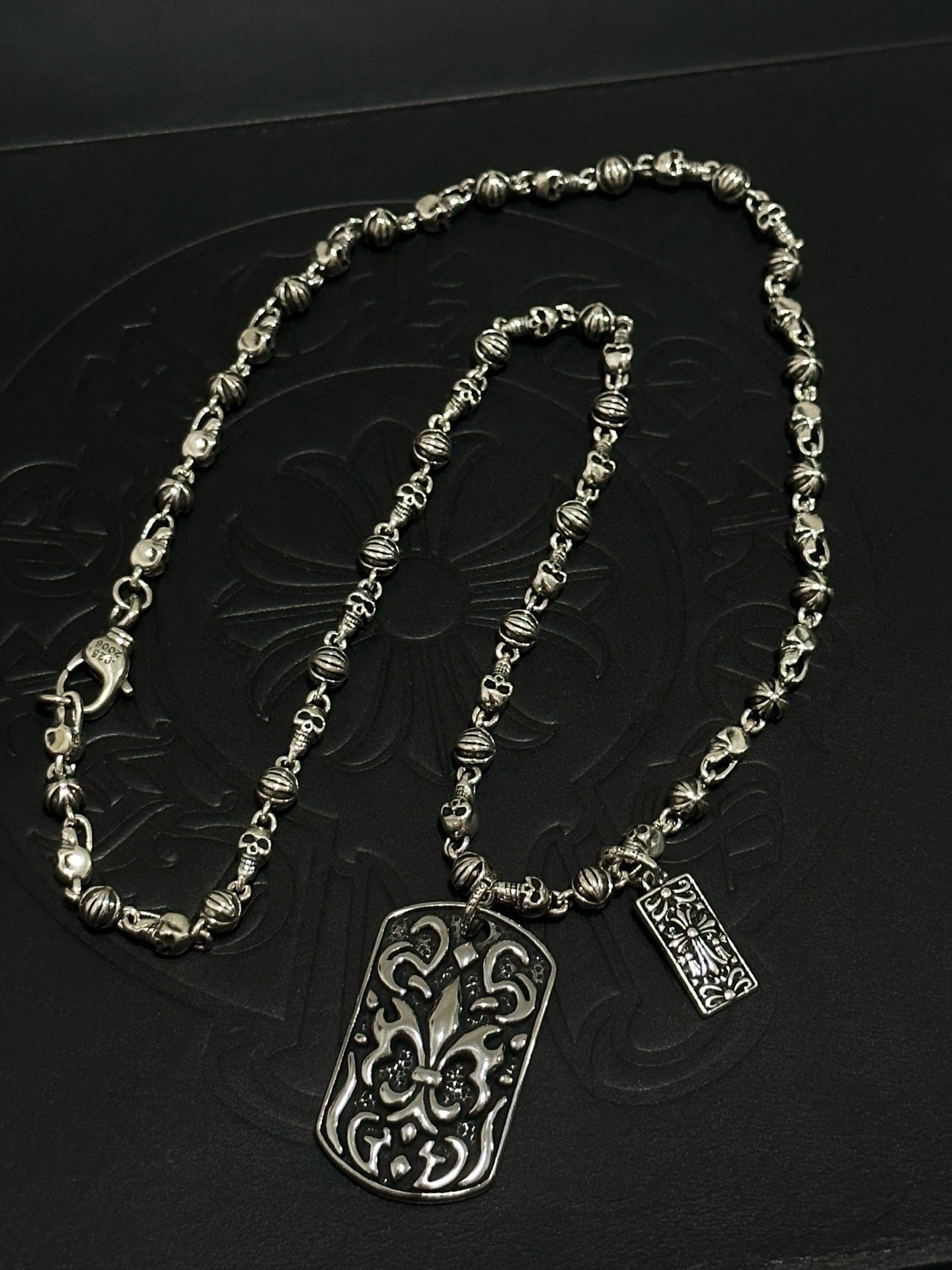 Chrome Hearts Sterling Silver Cross Necklace
