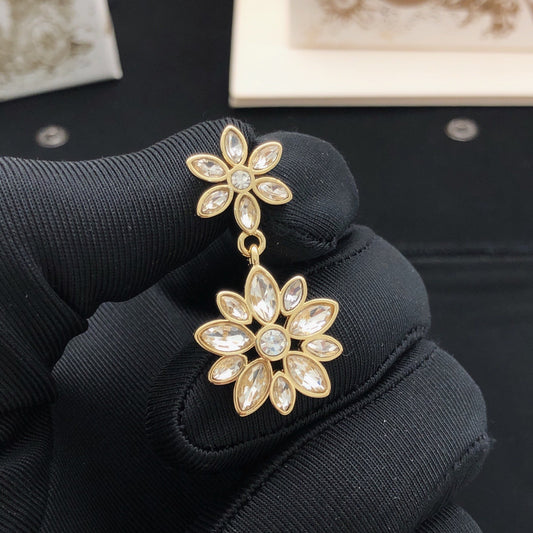 Dior Brass Floral Earrings