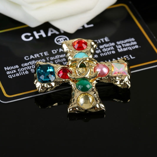 Chanel Brass Pearl Brooch