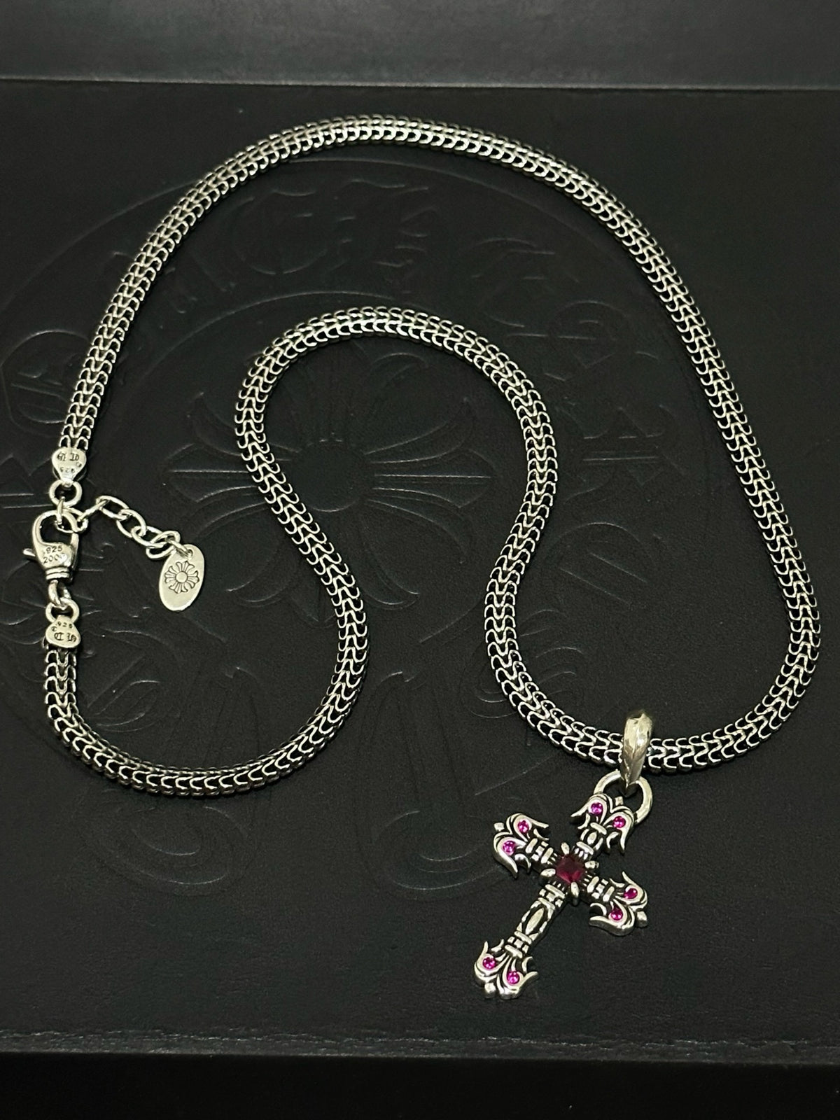Chrome Hearts Sterling Silver Cross Necklace