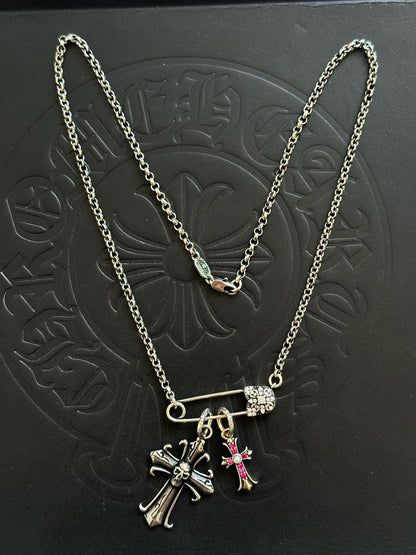 Chrome Hearts Sterling Silver Cross Necklace
