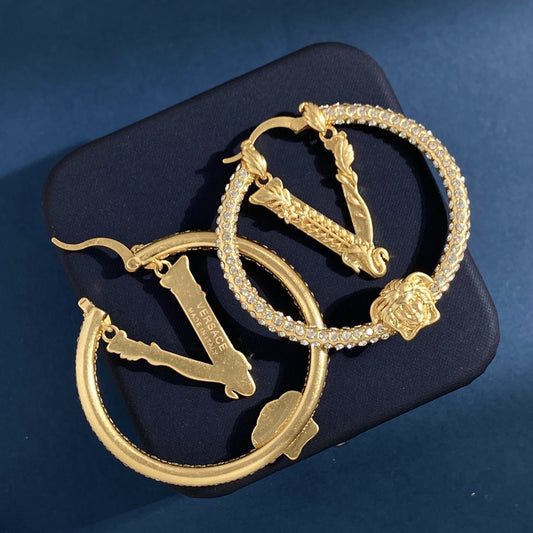 Versace Brass Medusa Earrings