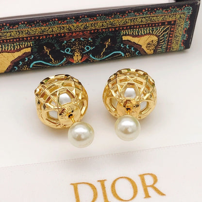Dior Brass Tennis Earrings