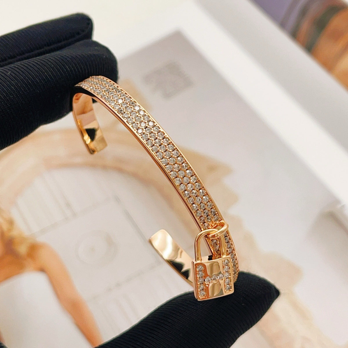 Hermes Brass Pave Bracelet