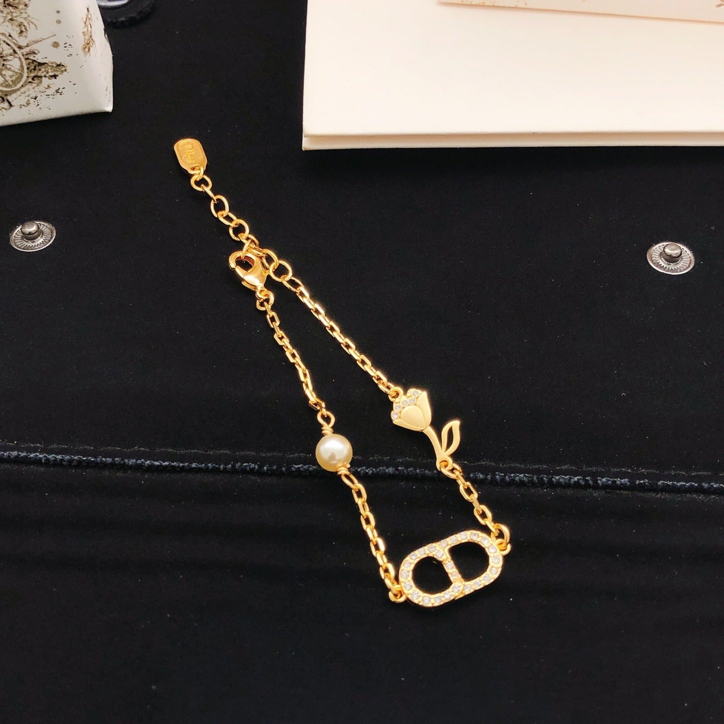 Dior Brass Floral Bracelet