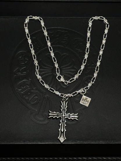 Chrome Hearts Sterling Silver Cross Necklace