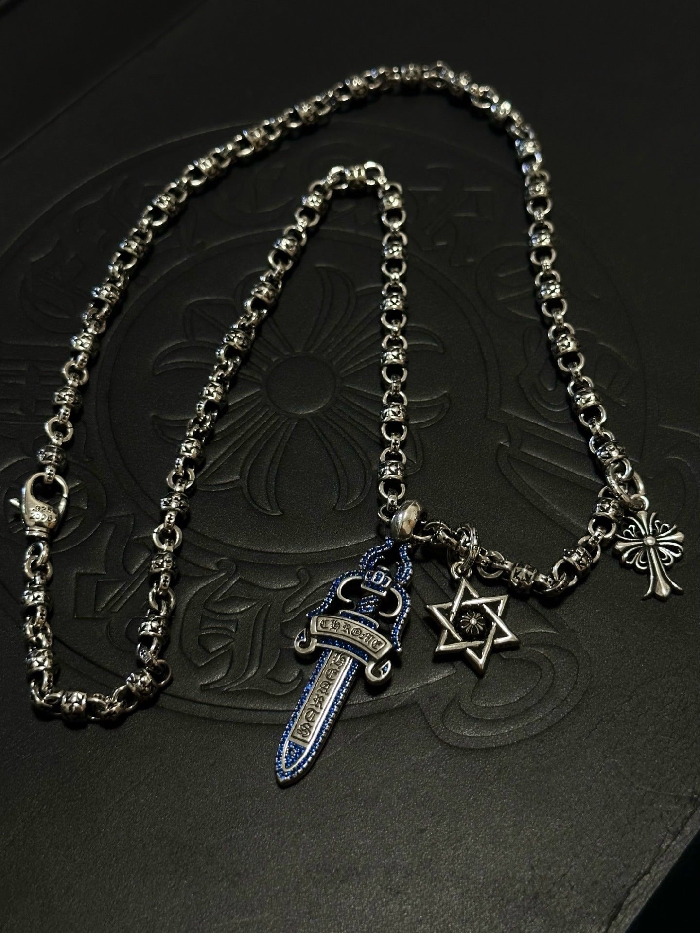Chrome Hearts Sterling Silver Cross Necklace