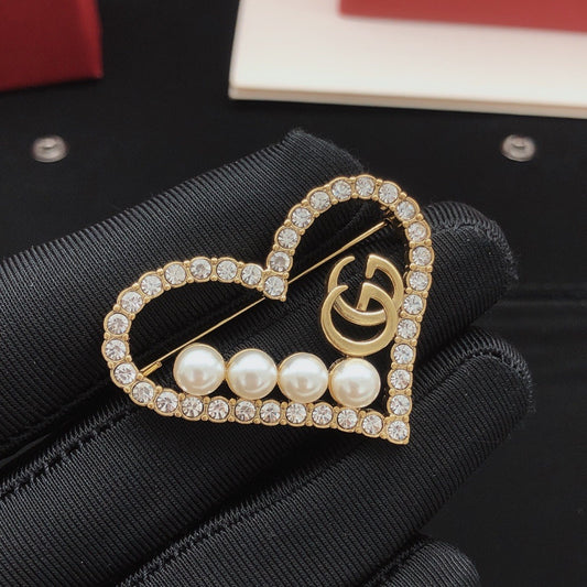 Gucci Brass Heart Brooch