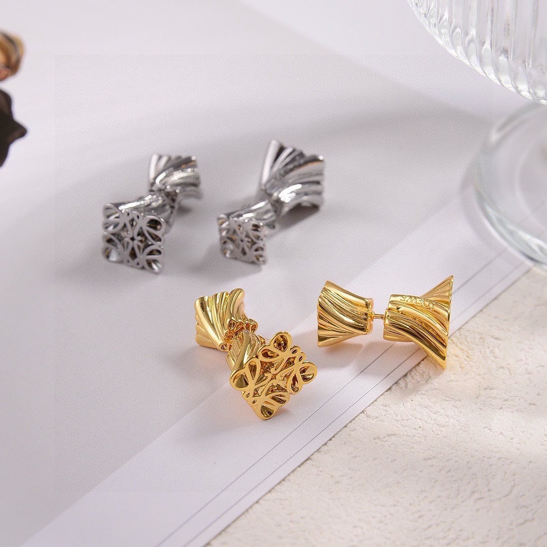 Loewe Brass Logo Earrings