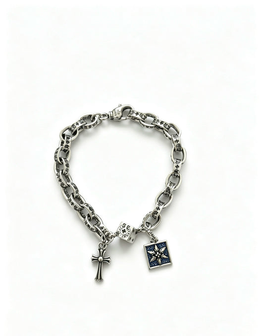 Chrome Hearts Sterling Silver Cross Bracelet