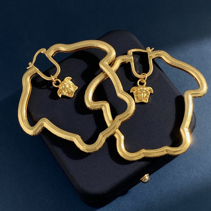 Versace Brass Medusa Earrings