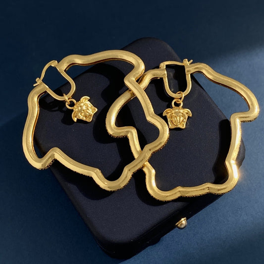 Versace Brass Medusa Earrings