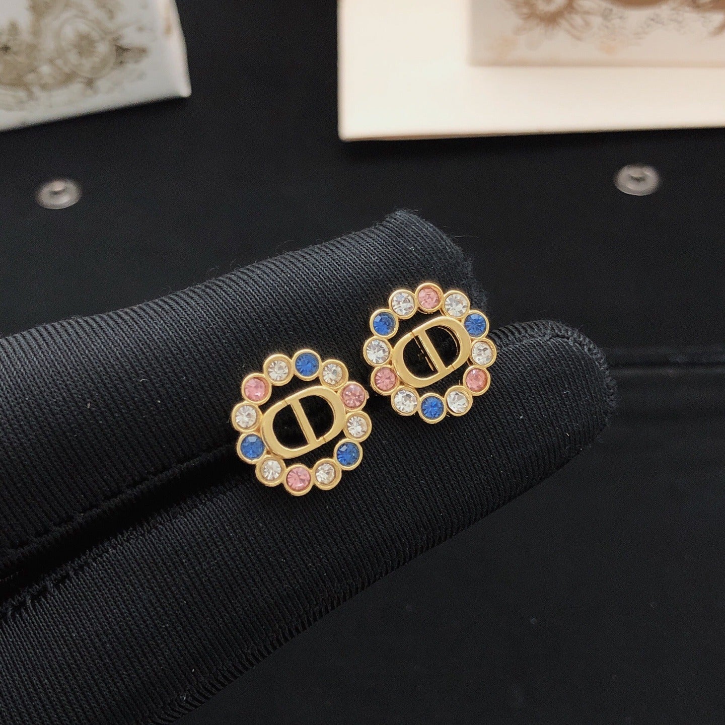 Dior Brass Round Earrings