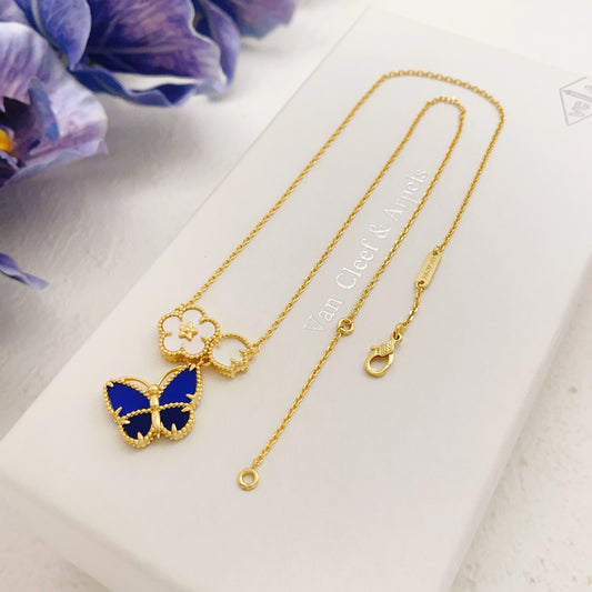 Van Cleef & Arpels Gold Brass Butterfly Necklace