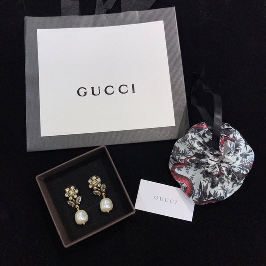 Gucci Sterling Silver Pearl Earrings