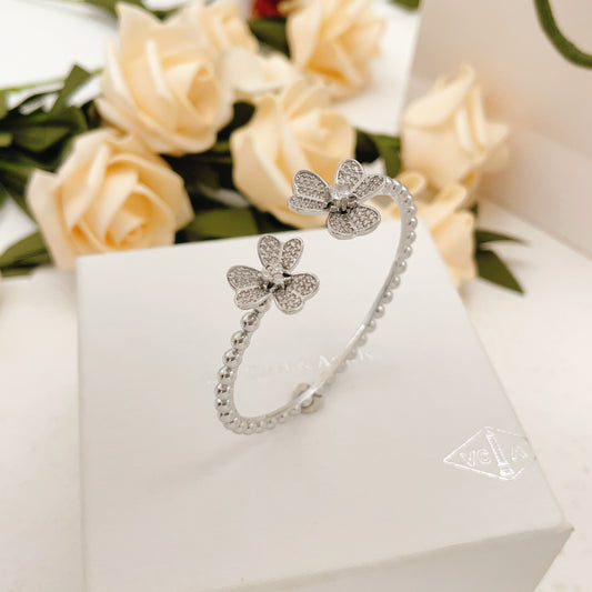 Van Cleef & Arpels Silver Brass Pearl Bracelet