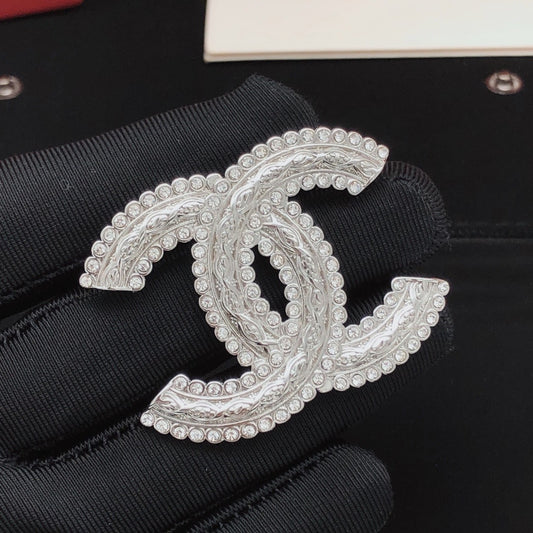 Chanel Silver Brass Brooch